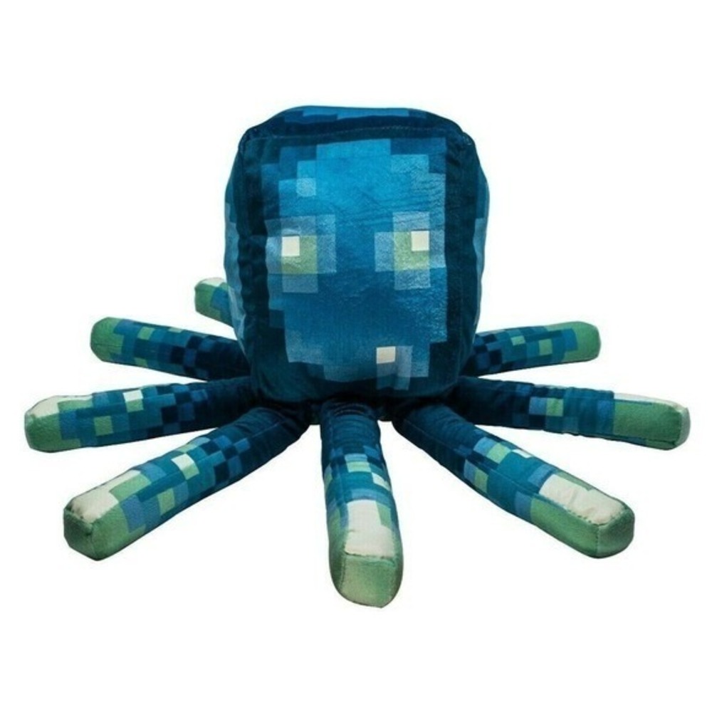Minecraft Glow Squid Plush Toy Blue New Mojang Pixelated Stuffed Animal